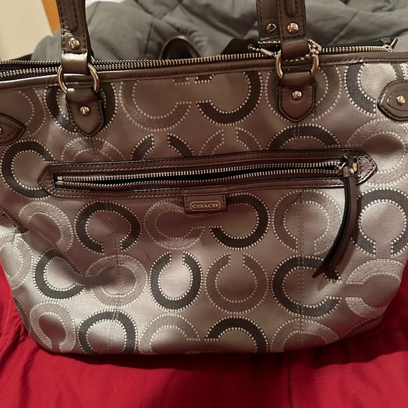 COACH POPPY OPT ART GLAM TOTE BAG - Picture 2 of 6